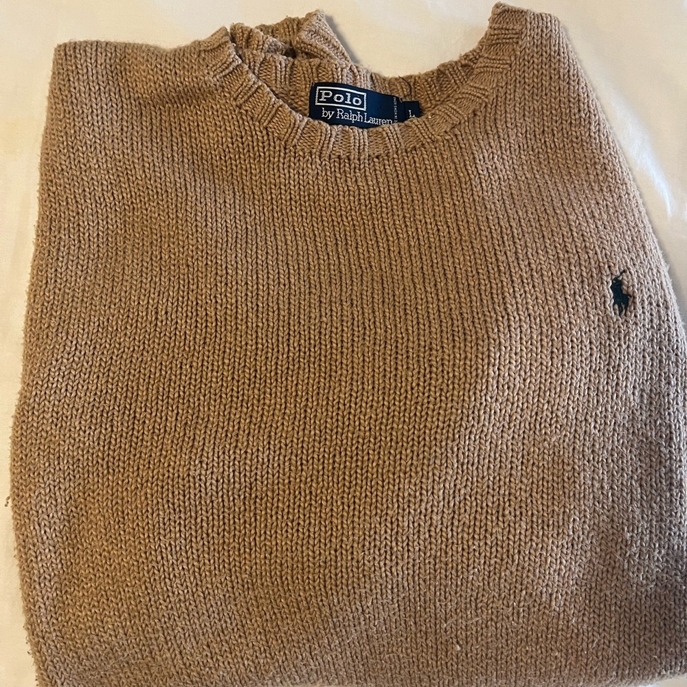 Polo knit tan sweater